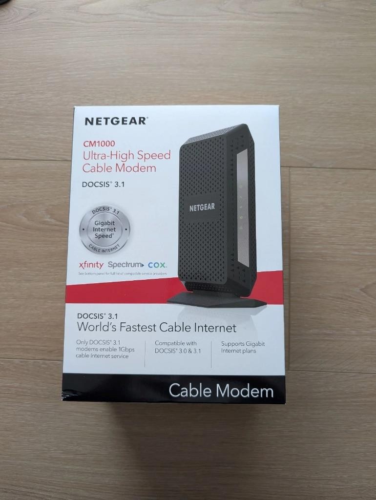 NETGEAR CM1000 Wired-Ethernet (RJ-45) Cable-CM1000100NAS Blk)-NO ORIGINAL BOX