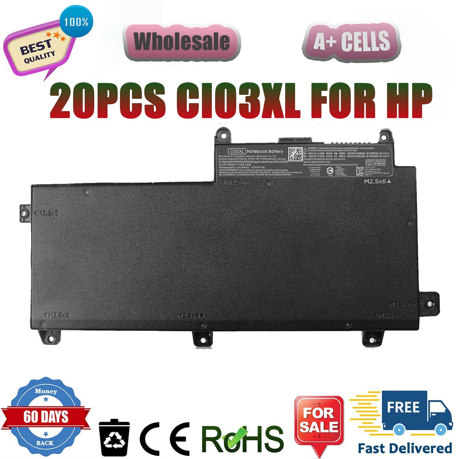 20PCS CI03XL Battery For HP ProBook 640 645 G2 650 G2 655 G2 801554-001 C103XL