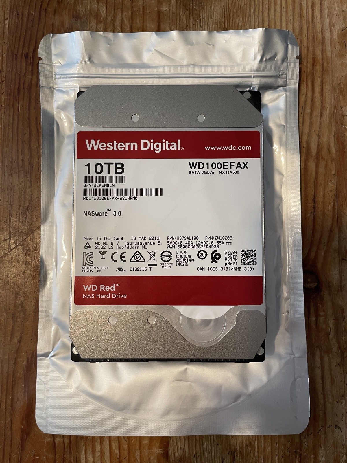 Western Digital WD Red WD100EFAX 3.5" 10TB SATA Desktop HDD
