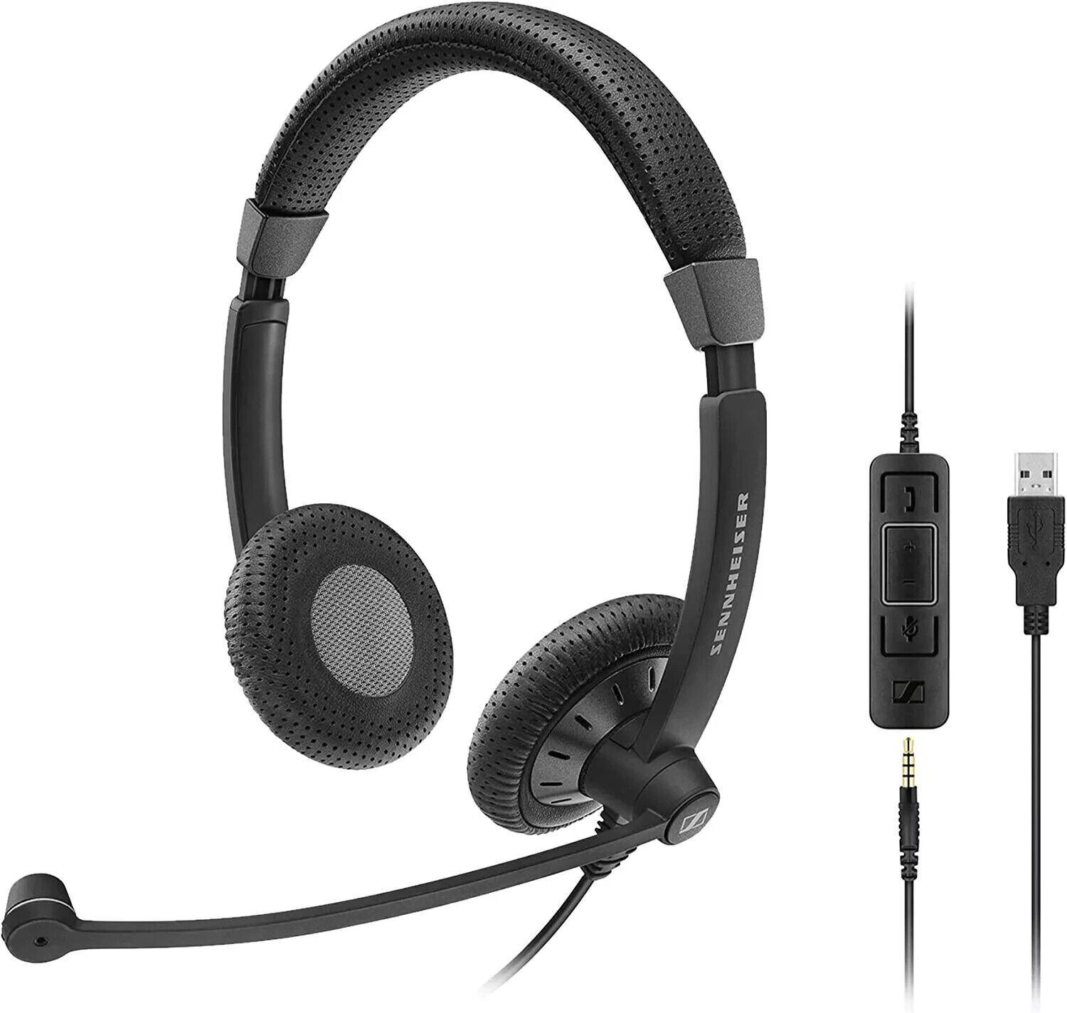 Sennheiser - SC 75 USB MS - Impact Double-Sided Headset with Microphone - Black