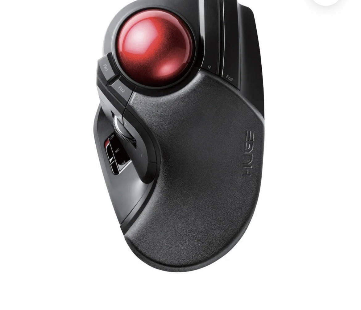 Elecom Huge Trackball Mouse 2.4GHz Wireless USB 8-Button M-HT1DRBK Window PC Mac