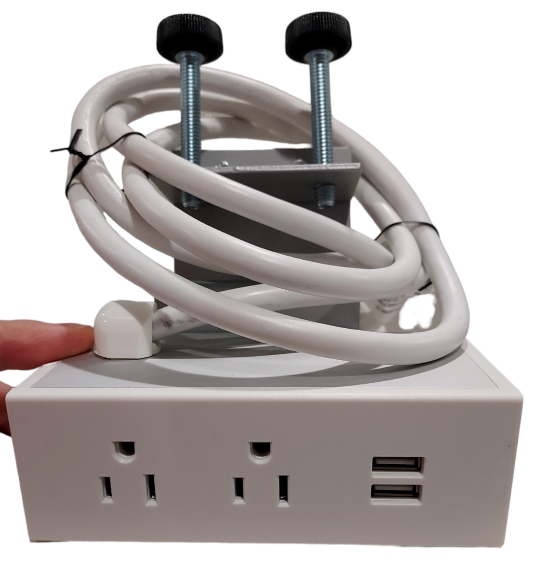 Byrne Table BE04315 Power Outlet USB Charging Port Edge Mount Clamp Power Module