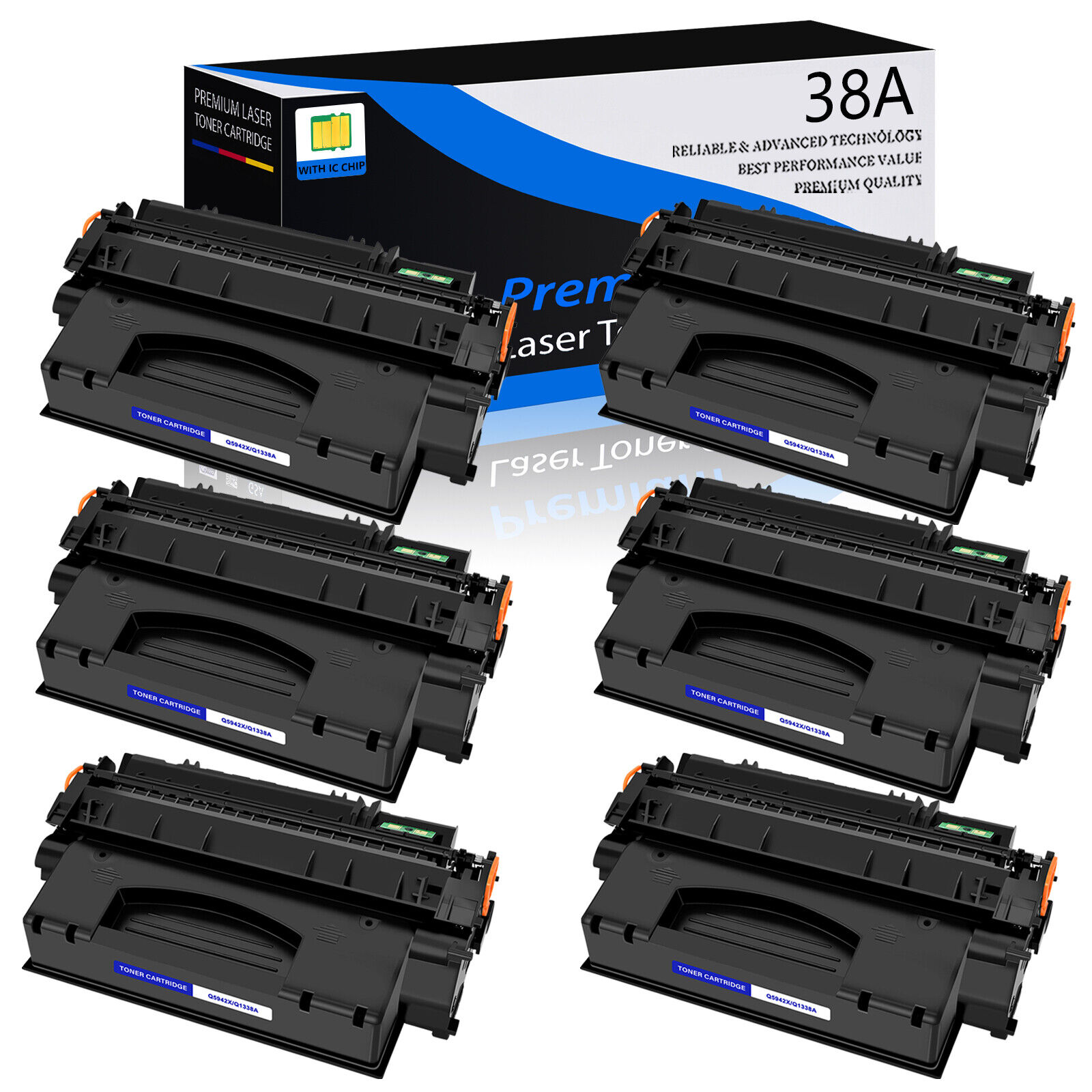 6PK High Yield Q1338A 38A Toner for HP LaserJet 4200dtnsl 4200n 4200tn 4200 INK