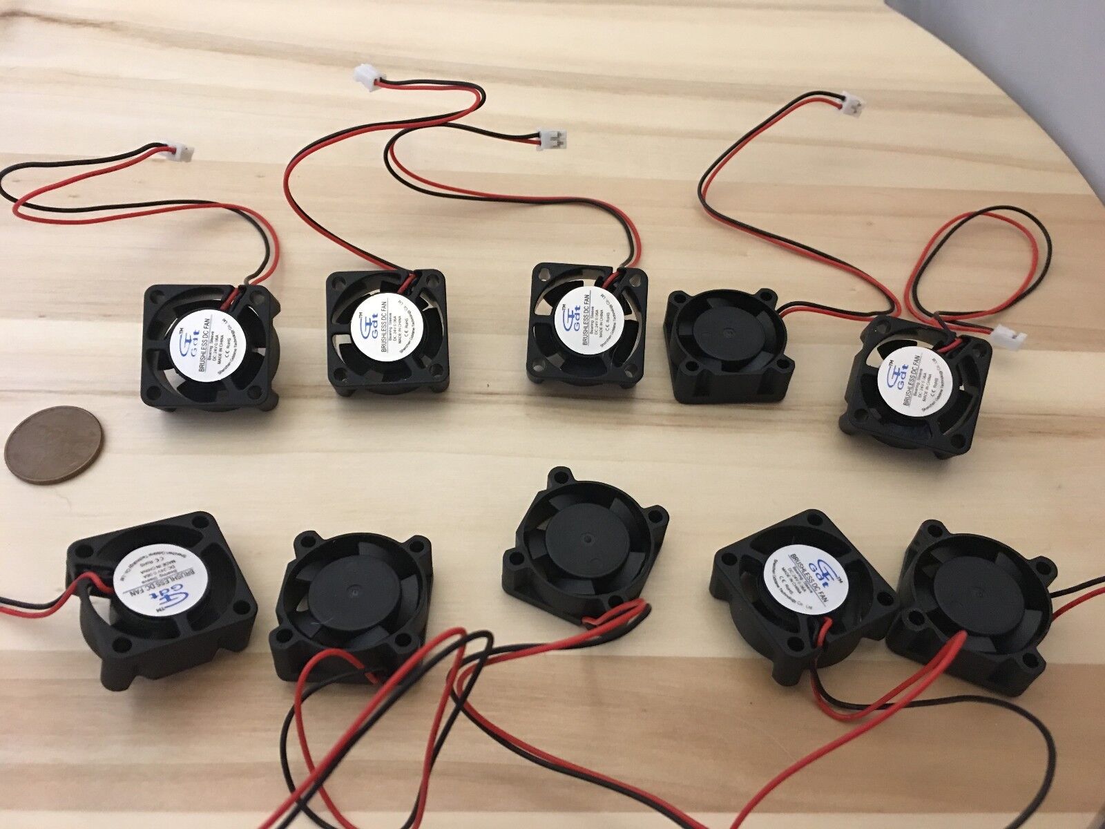 10 Pieces - 24v - Fan 25mm x 25 x 10 Brushless Cooling  small micro Flow CFM
