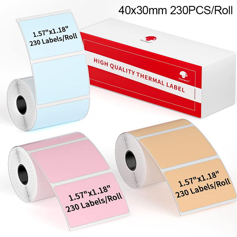 40x30mm 3 Roll Self-Adhesive Thermal Label Sticker Paper for Phomemo M110 M220