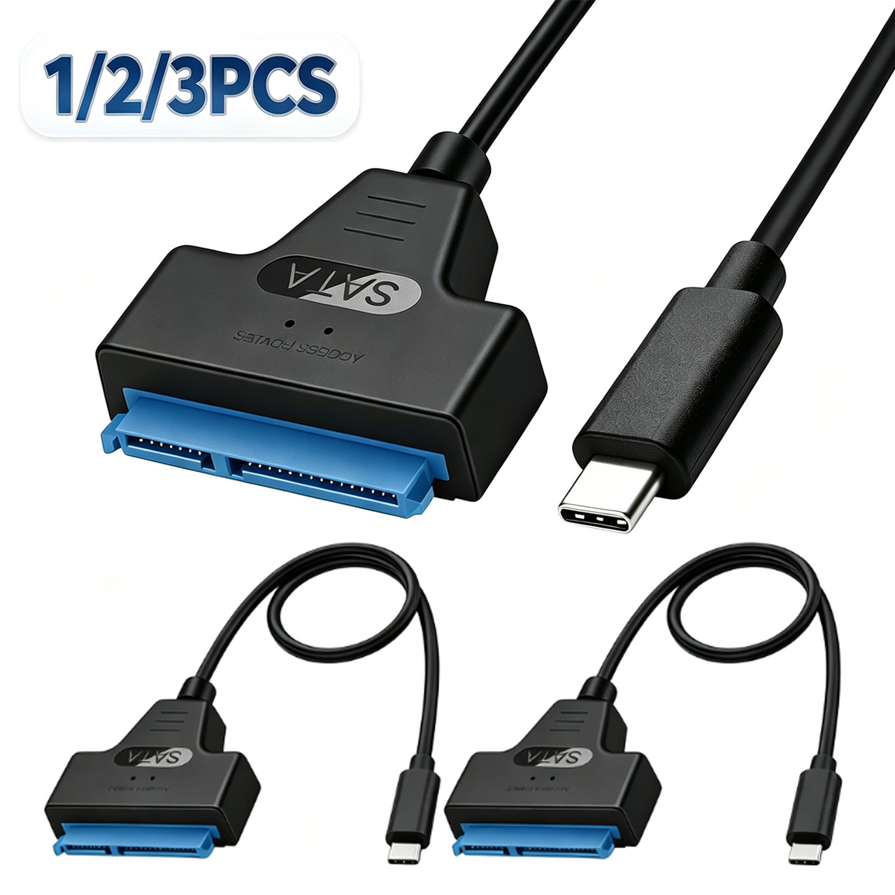 2.5" SATA to USB 3.0 Cable Adapter for 2.5 Inch HDD SSD Laptop Hard Drive Type-C