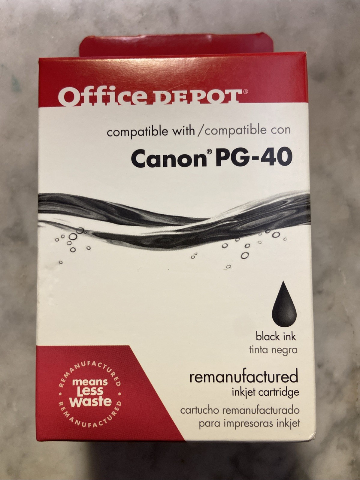 New CANON PG-40 Black Inkjet Cartridge Office Depot Unopened