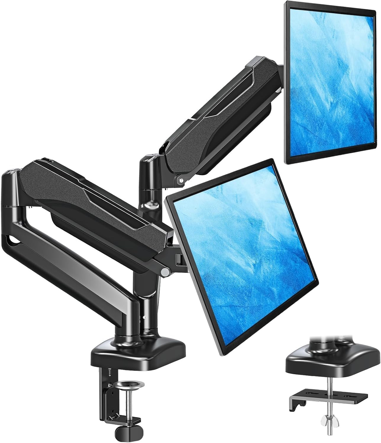 MOUNTUP Dual Monitor Stand for Desk, Monitor Arms for 2 Monitors 32 27 24 22 Inc
