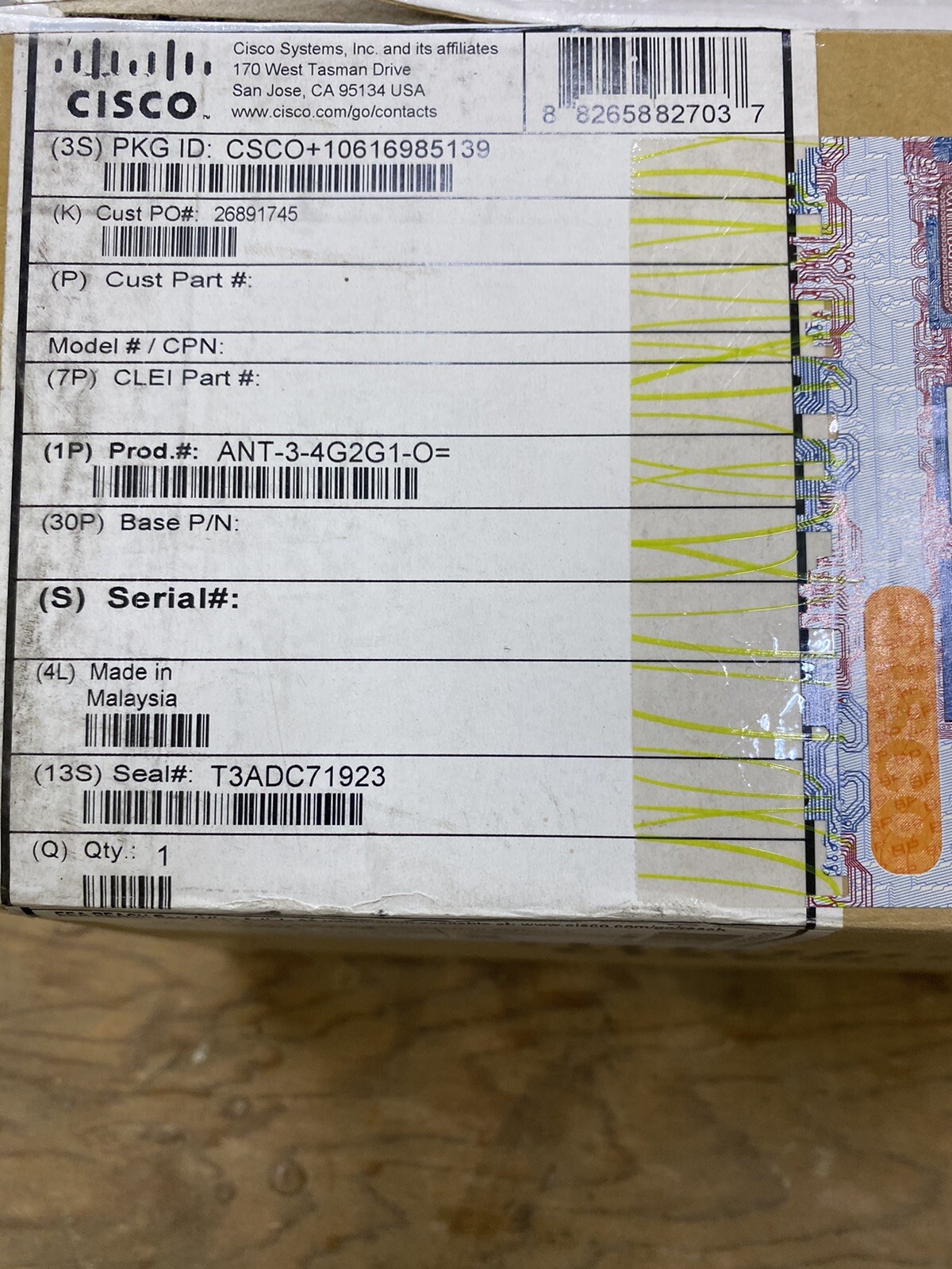 *NEW in Box* Cisco ANT-3-4G2G1-O Cellular & GPS 3 in 1 Antenna