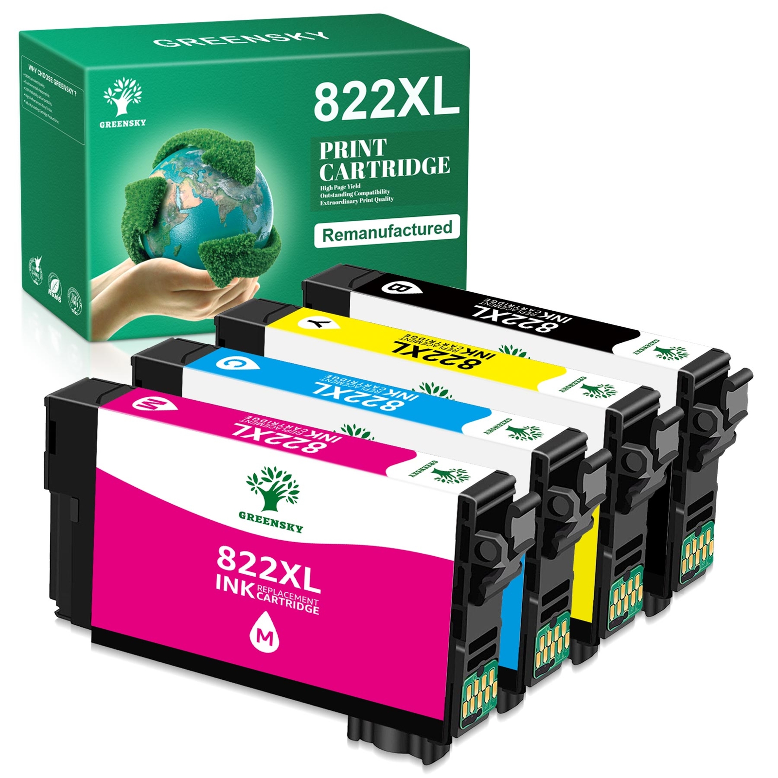 4Pack 822XL T882XL Ink Cartridge For Epson WorkForce Pro WF-3820 WF-4833 WF-4820