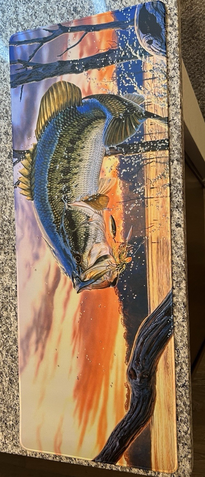 Large Mouth Bass Mouse Pad XL 31x12 Inch Fishing B17