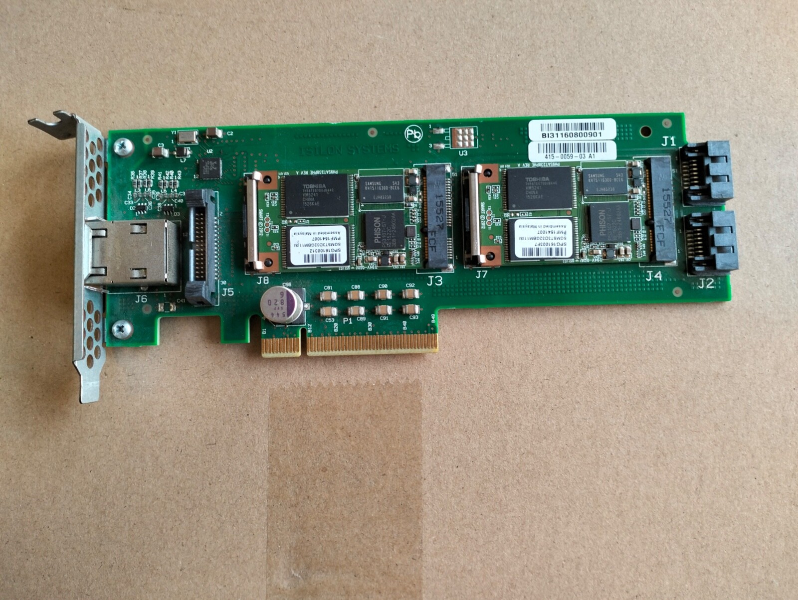 EMC Isilon 415-0059-03 X410 Dual 32gb mSATA SSD PCIe Boot Drive Carrier Card