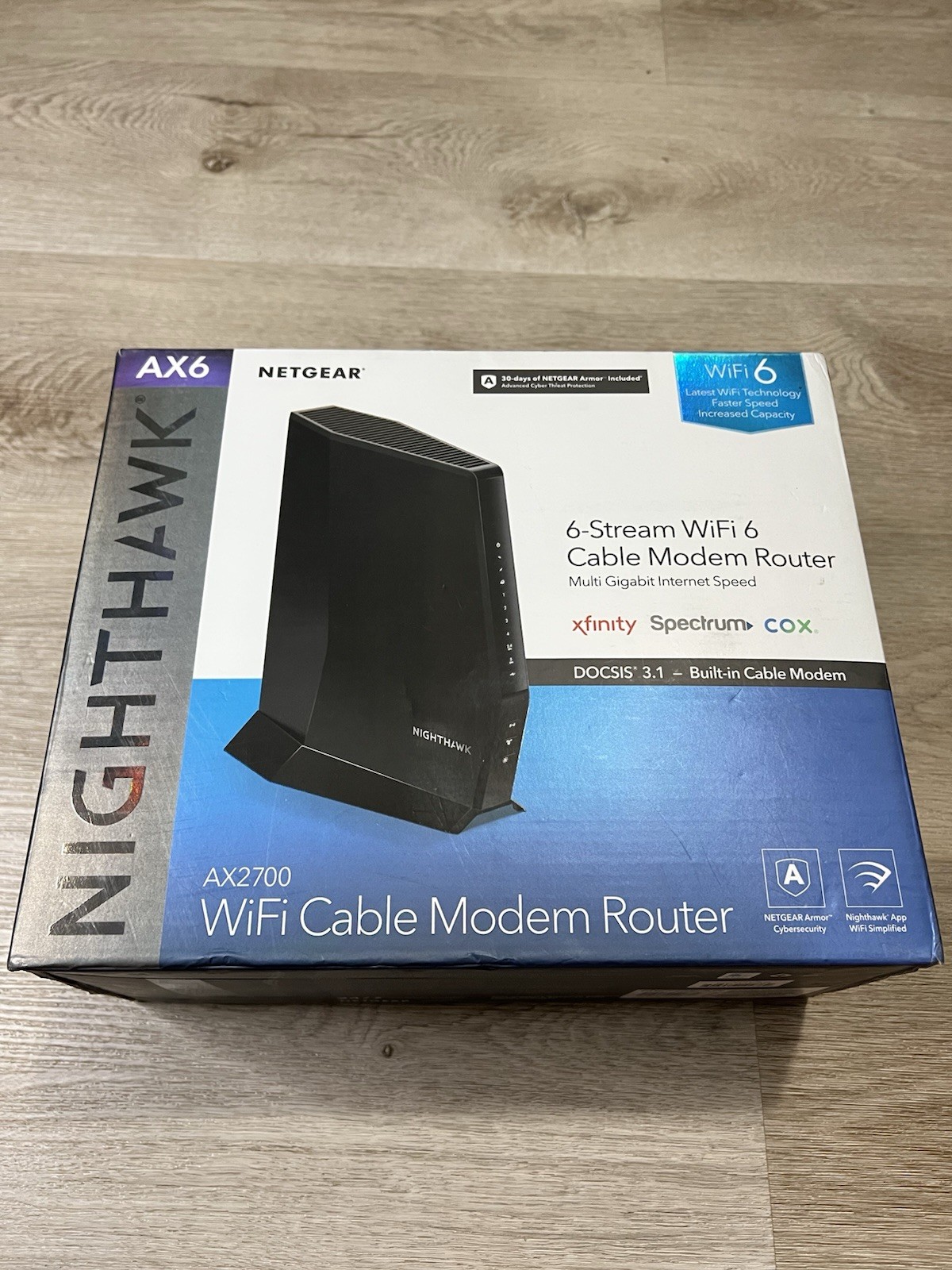 NETGEAR Nighthawk CAX30 AX2700 WiFi 6 DOCSIS 3.1 Cable Modem Router AX6