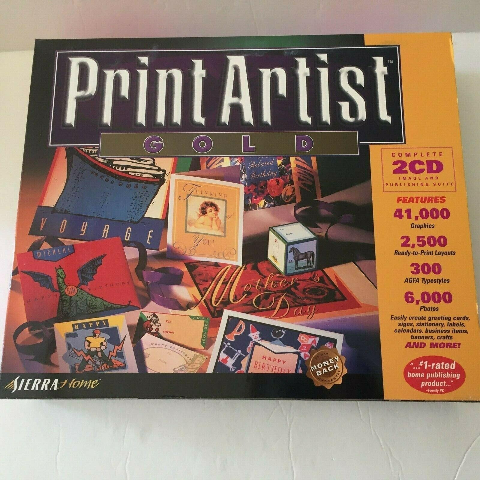 Print Artist Gold Vintage Image & Publishing Suite Windows 95 Macintosh 