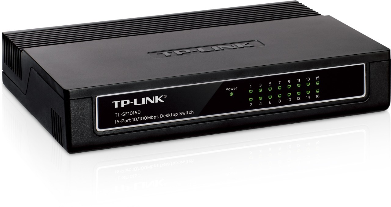 TP-LINK - 16-port Unmanaged Fast Ethernet Desktop Switch - TL-SF1016D