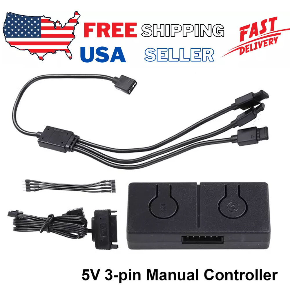 5V ARGB To 12V #RGB Converter with 3-Way Splitter Sync with Motherboard Portable