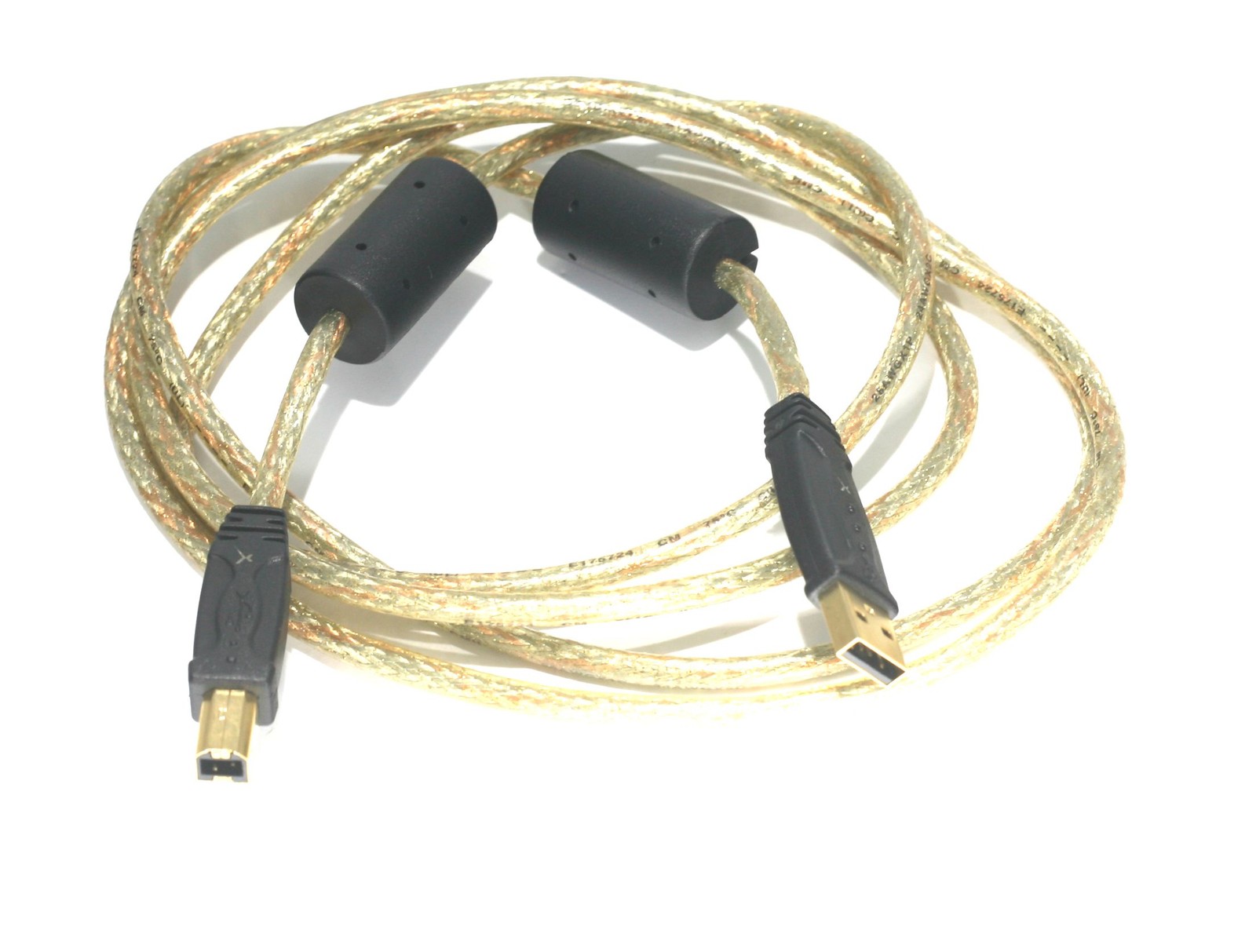 USB 2.0 Cable A-B 6FT Premium USB Cable Gold Dual Ferrites