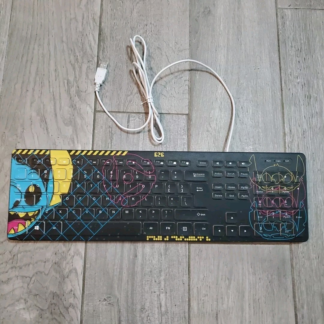 Culturefly Disney Lilo Stitch Wired Soft Touch Keyboard Computer Black