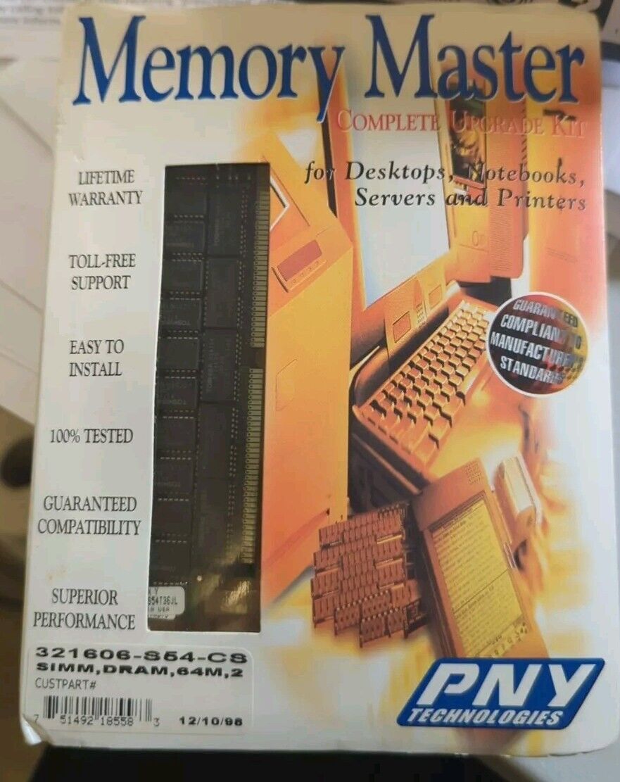 New Memory Master Complete Upgrade Kit  PNY Technologies Dimm 32mb Pc100 SDRAM