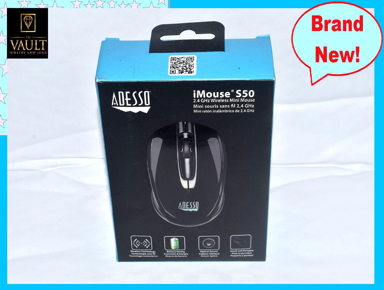 ADESSO S50B iMouse Wireless Mini Mouse, Blue. Brand New, Sealed