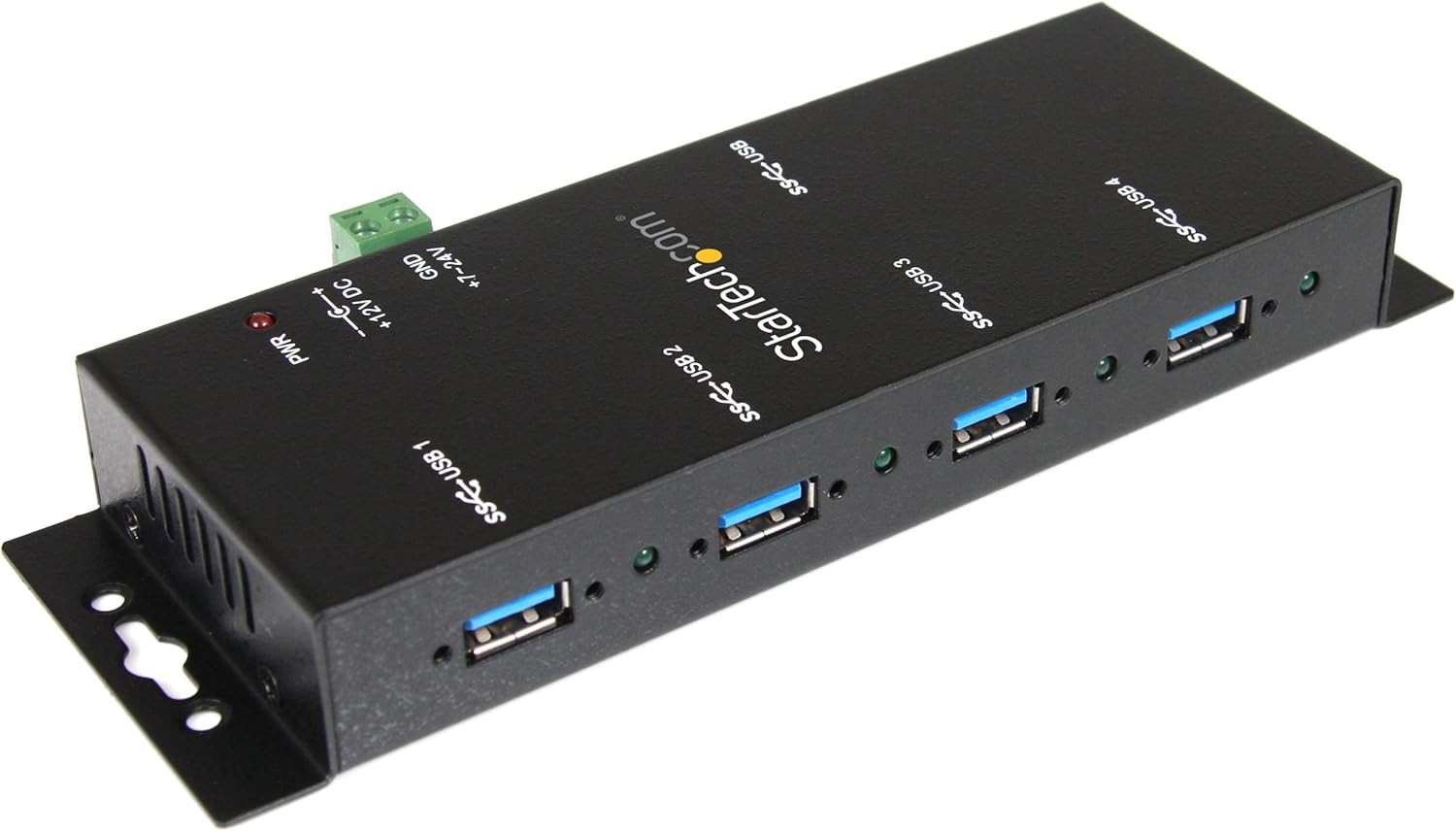Mountable USB 3.0 Hub - Industrial - Rugged - Black Metal - Bus Powered - USB 3
