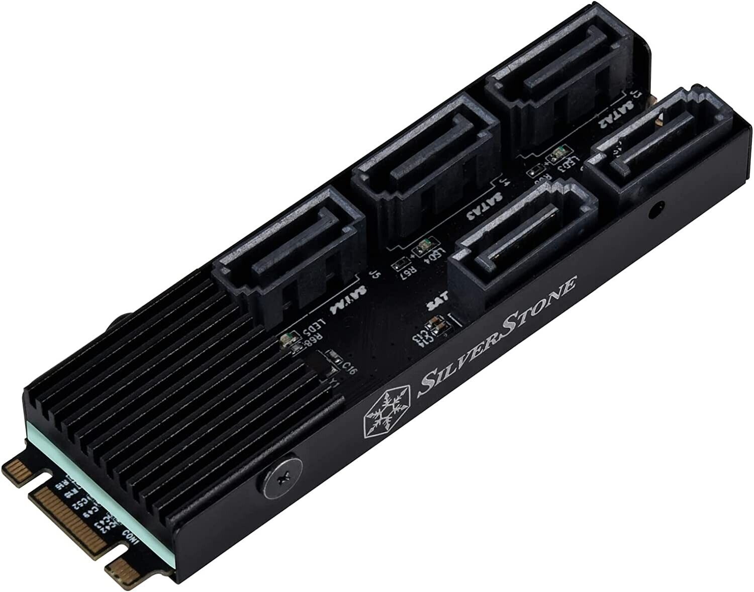 SilverStone Technology ECS07 5-Port SATA Gen3 6Gbps Non-RAID M.2 PCIe Storage
