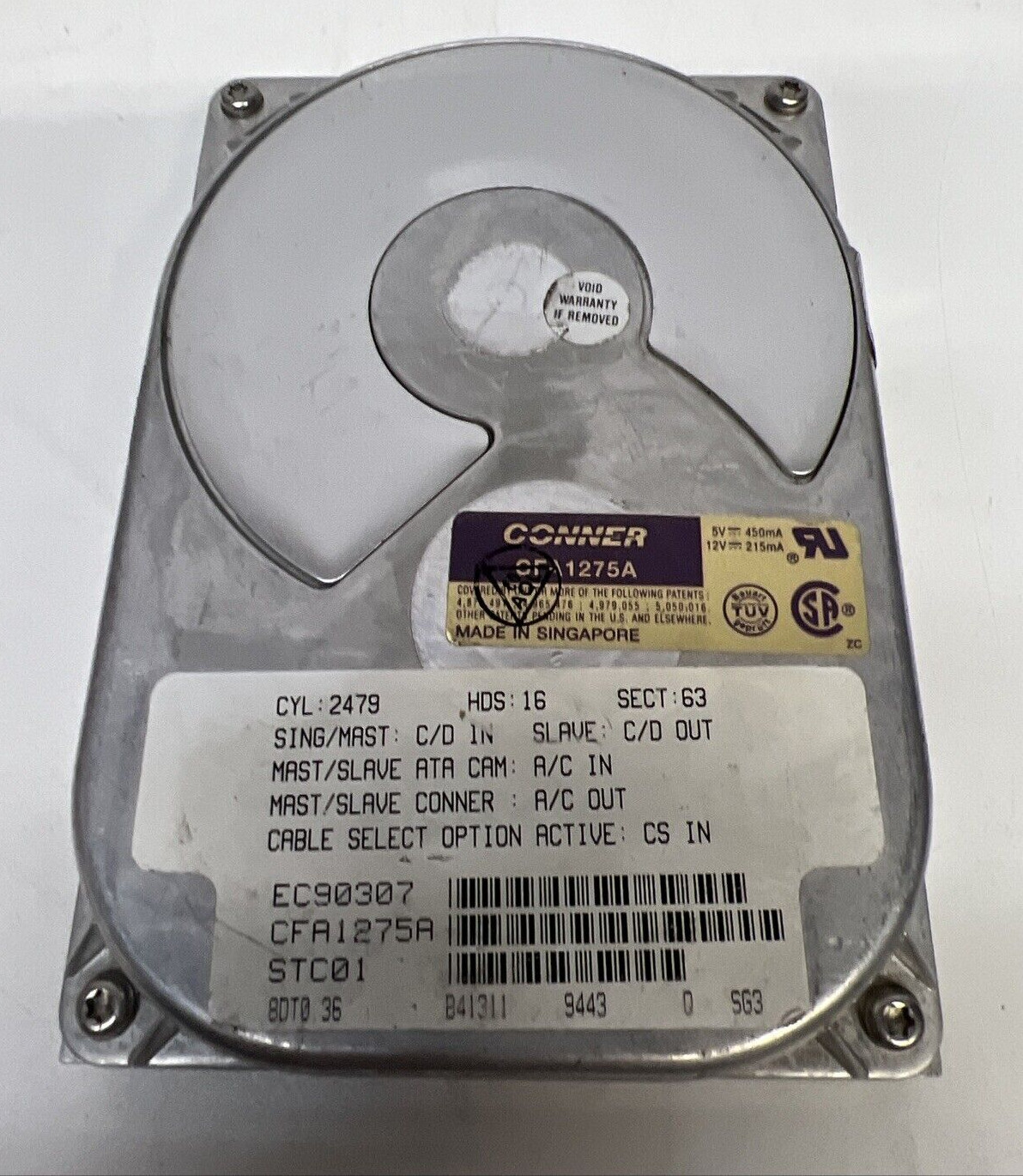 CONNER CFA1275A 1.2GB IDE ATA-2 3.5" Hard Disk Drive HDD