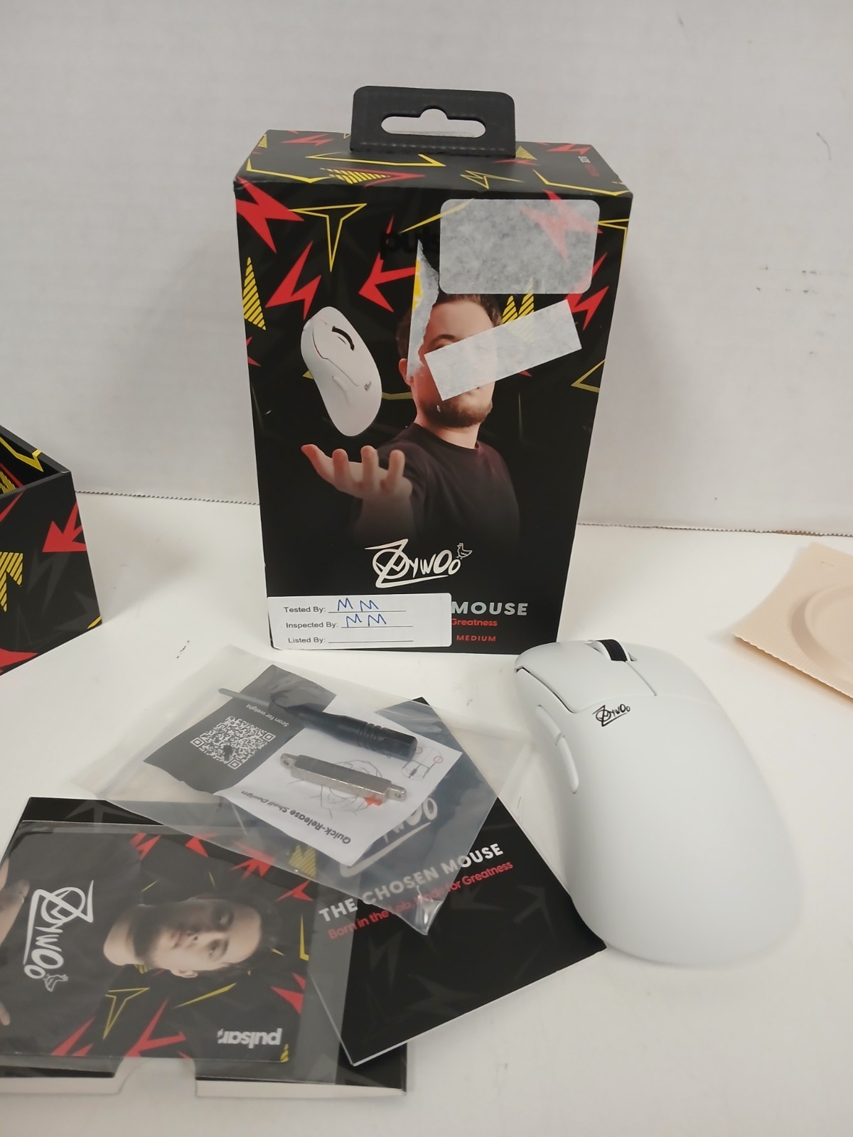 Pulsar Zywoo The Chosen X Wireless Mouse Size 2 Medium, White *NO DONGLE OR CORD