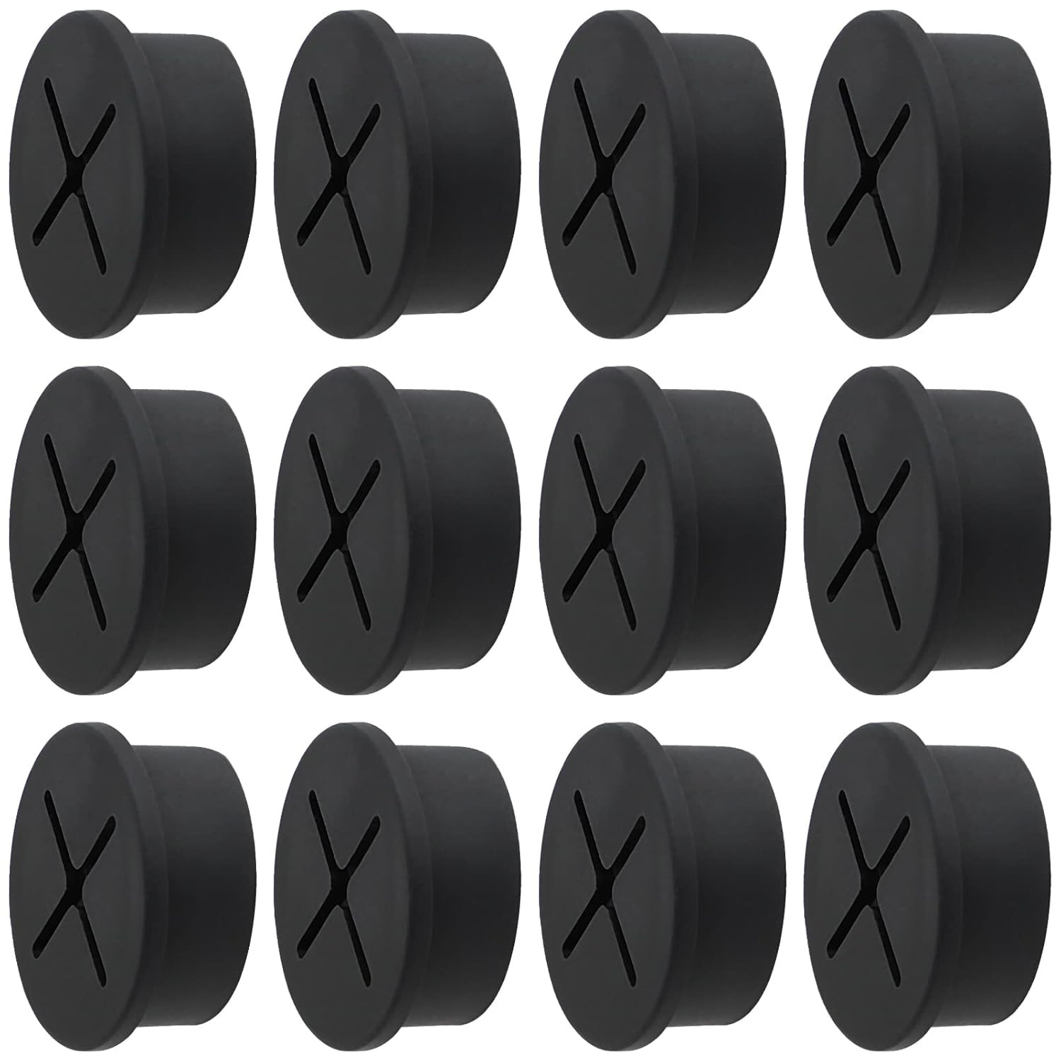 Flexible Rubber Grommets, Silicone Cable Cord Grommet Wire Hole Cover 12Pack