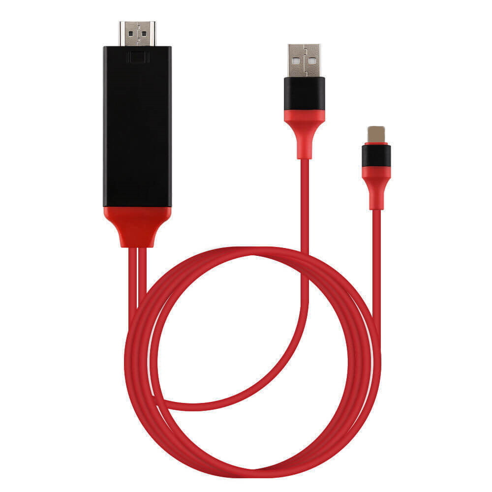 For iPhone 14 12 11 XR XS HDMI Mirroring AV Cable Phone to TV HDTV Adapter 1080P