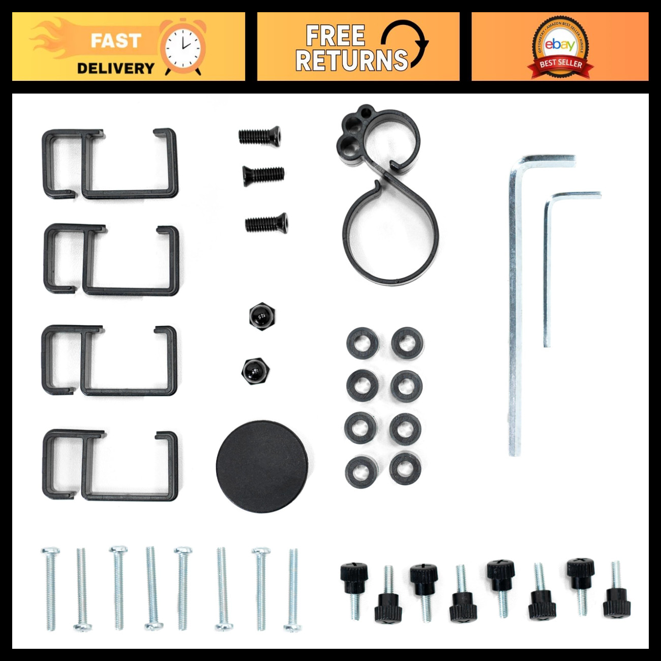 Monitor Stand Hardware Pack - VIVO Compatible, Black, Easy Installation, Durable