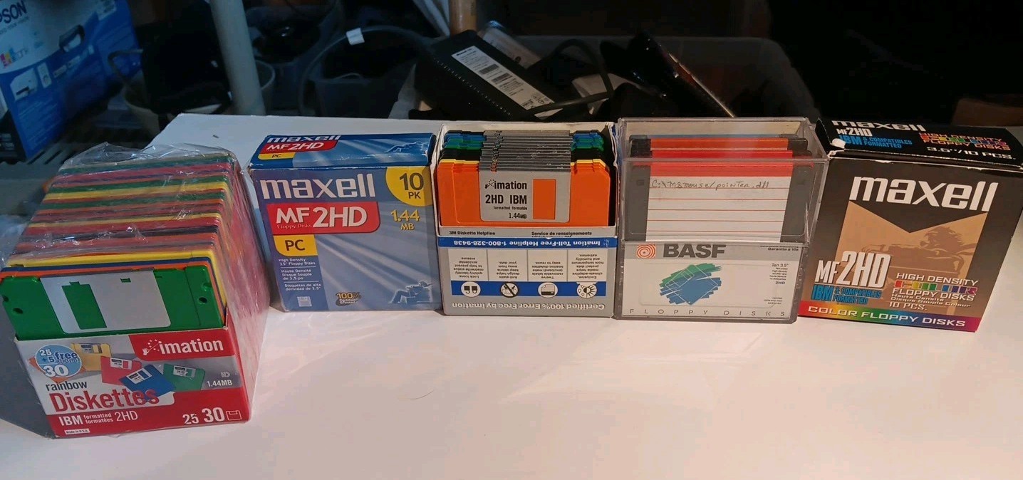 73 3.5" Floppy Disks  New And Used. Most Are Unused
