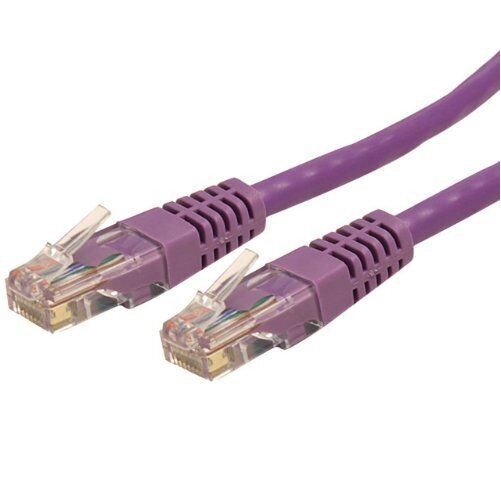Startech N6PATCH2PL 2FT PURPLE CAT6 ETHERNET CABLE SNAGLESS RJ45 UTP PATCH CABLE