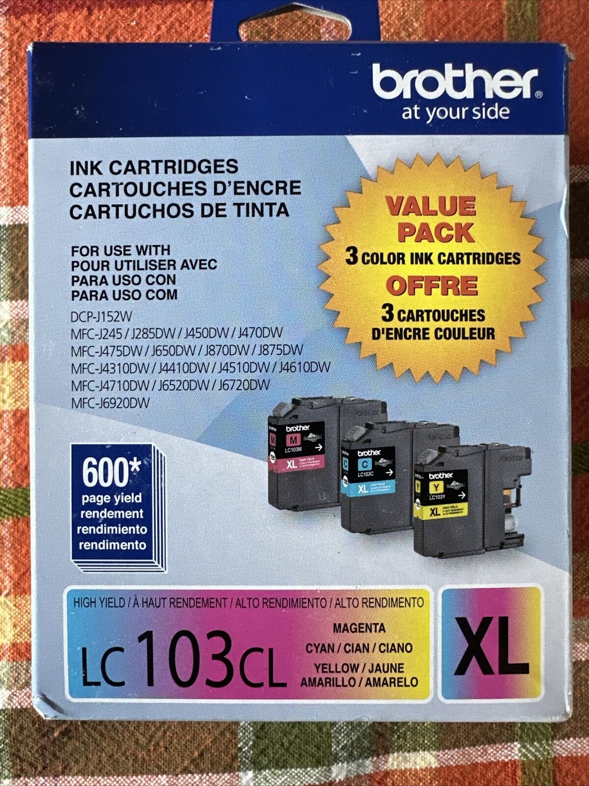 New EOM Brother LC103CL XL Value Pack 3 Ink Cartridges 04-26exp