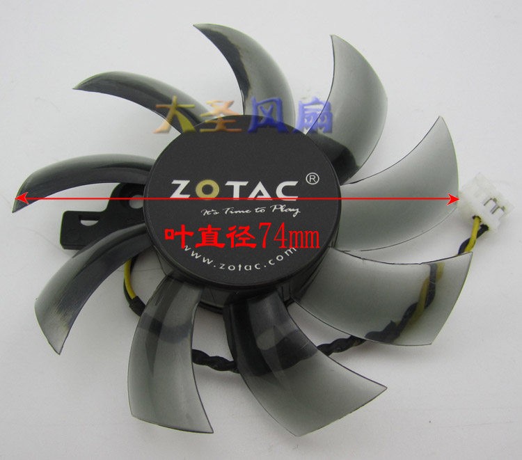 New For ZOTAC 9800gt Graphics Card Fan Blade Diameter 74mm 2-wire 4P Plug