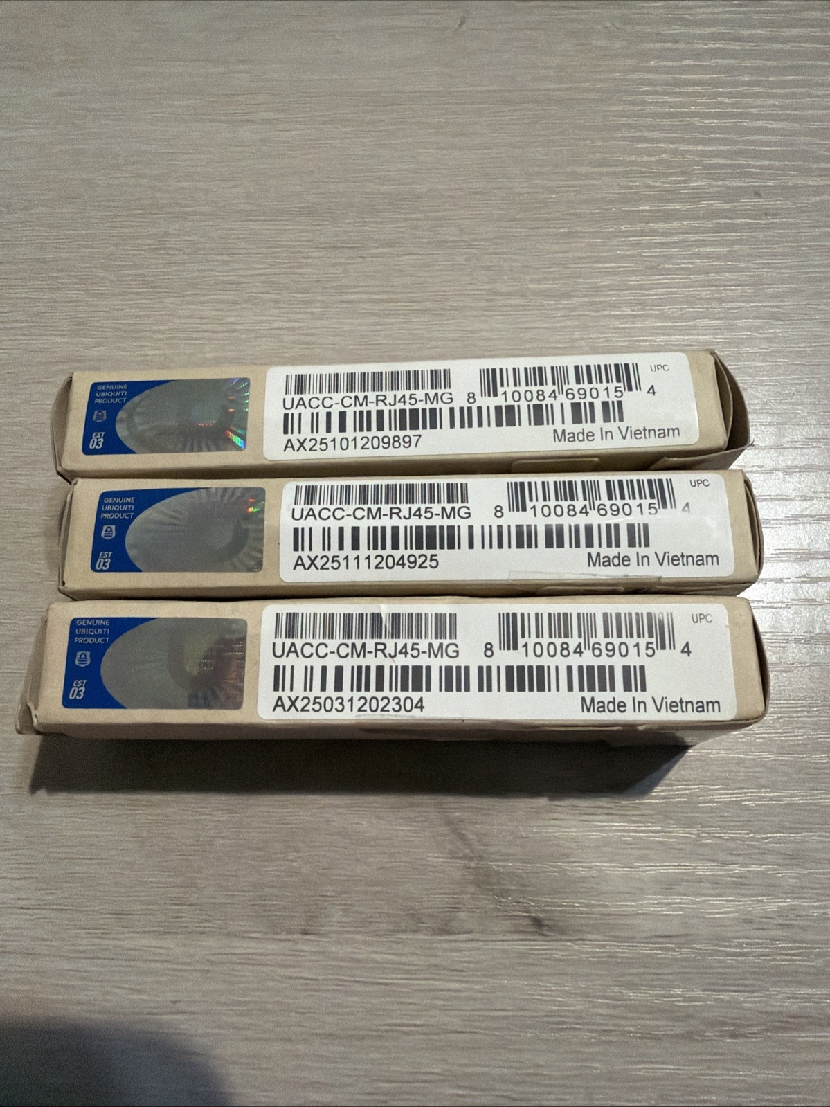Lot of 3 Ubiquiti UACC-CM-RJ45-MG 10G SFP+ RJ45 Modules AS IS Parts Repair