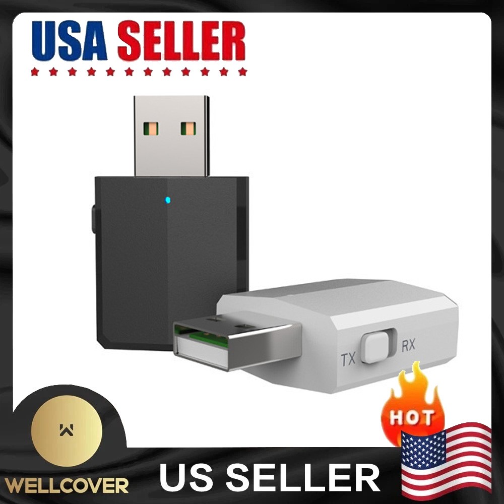 NEW 3 in 1 USB Bluetooth 5.0 Audio Transmitter/Receiver Adapter For TV/PC/Car