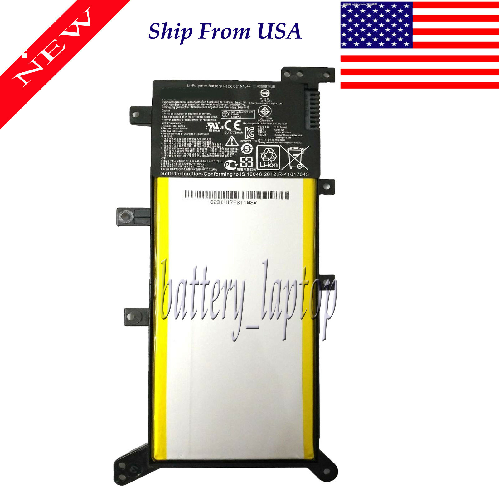 New Battery C21N1347 2ICP4/63/134 For ASUS X555L X555D X555LP A555L F554L F554LA