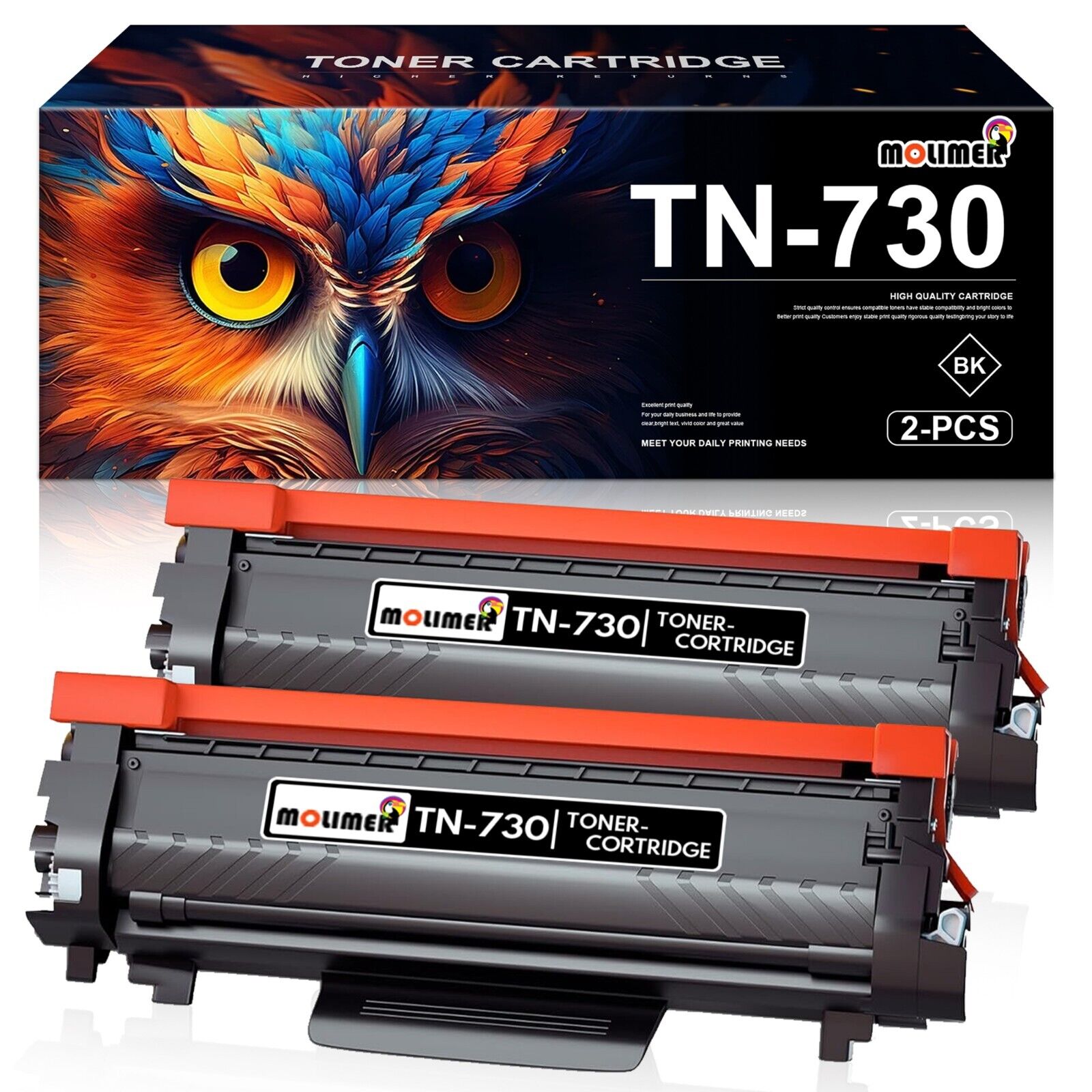 High Yield TN-730 Toner Replacement for Brother TN730 2PK MFC-L2710DW Printer