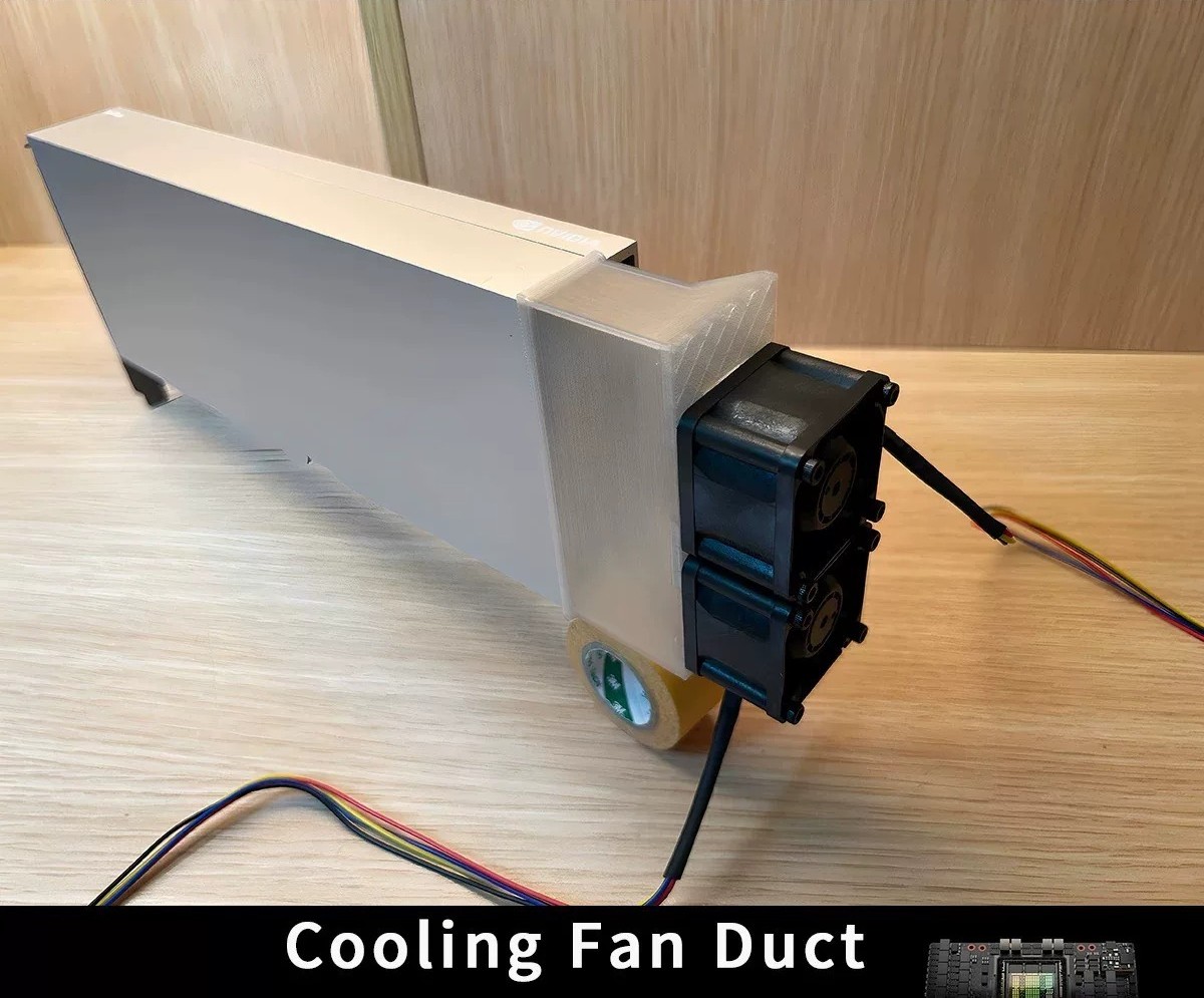 Ultra Short Dual 4cm High RPM Fan Mod Kit For NVIDIA A100 H100 H800 L40 A30 GPU