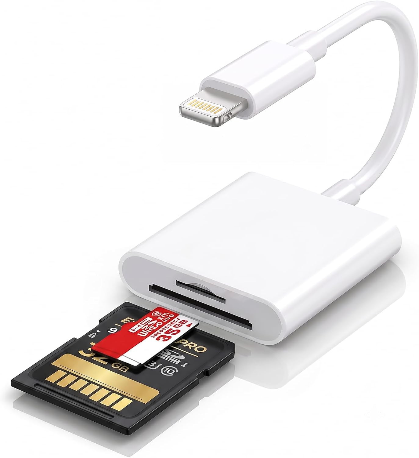 Lightning to SD Card Camera Reader for Iphone Ipad, Dual Card Slot Memory Card