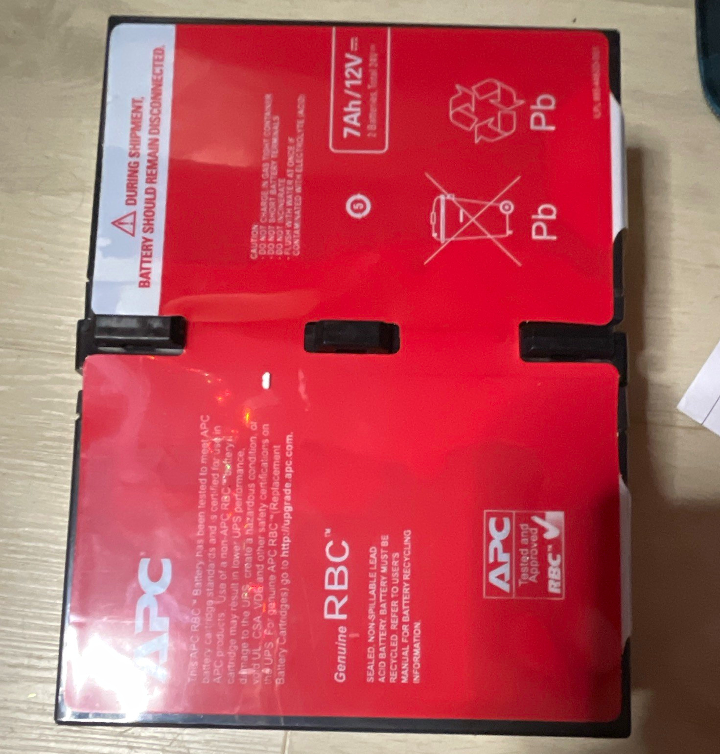 APC Genuine RBC UPS Replacement Battery Cartridge 12V 7Ah Red For APC