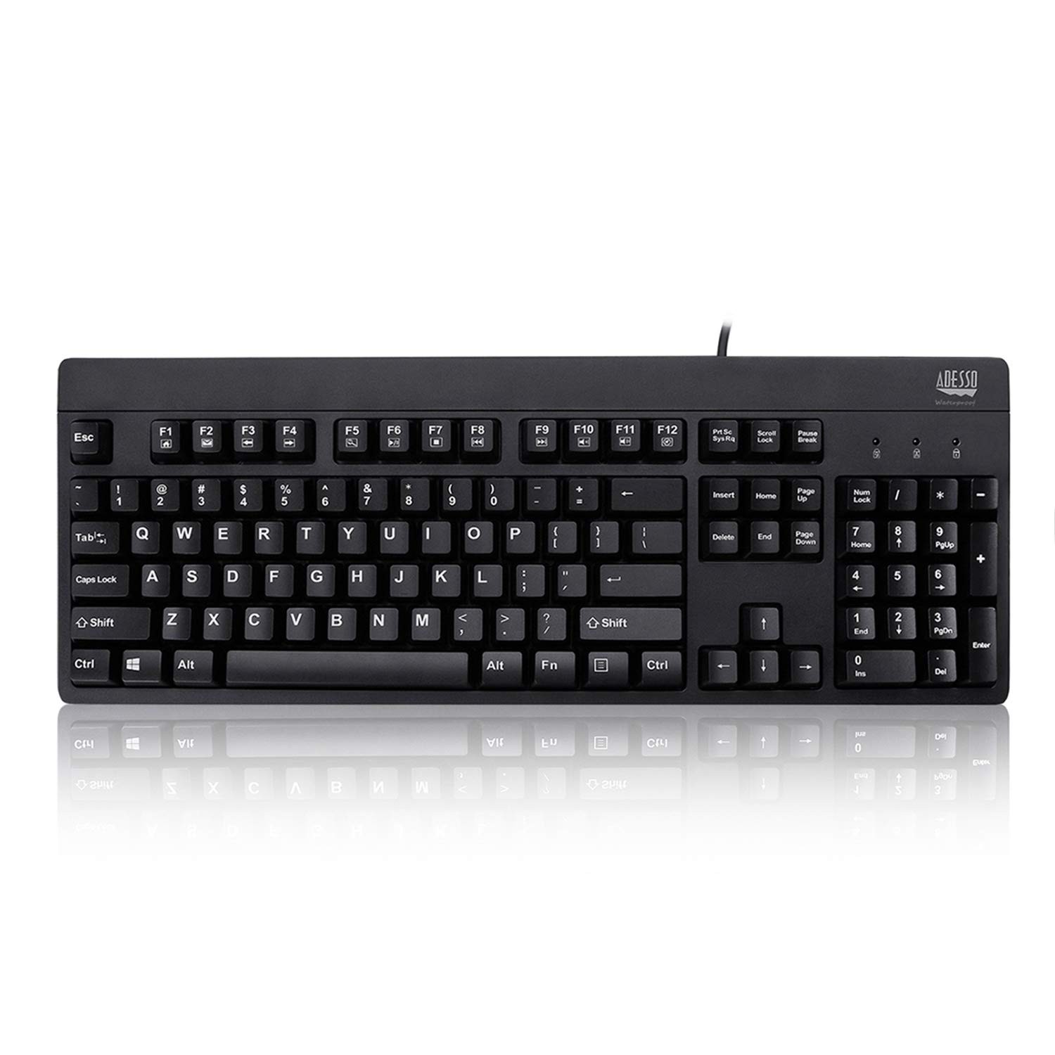 Easy Touch AKB630UB Wired Waterproof USB Keyboard Black Desktop Computer