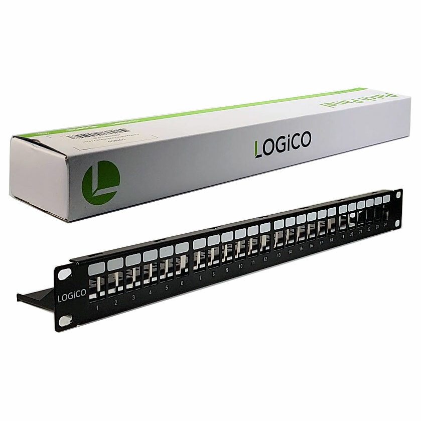 Cat5e Cat6 UTP 24 Port Network LAN Blank Patch Panel 1U with cable management