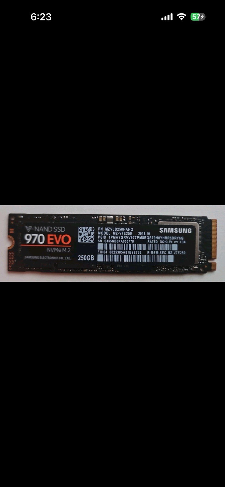 Samsung | 970 EVO | 250GB | M.2 NVMe SSD | 2280