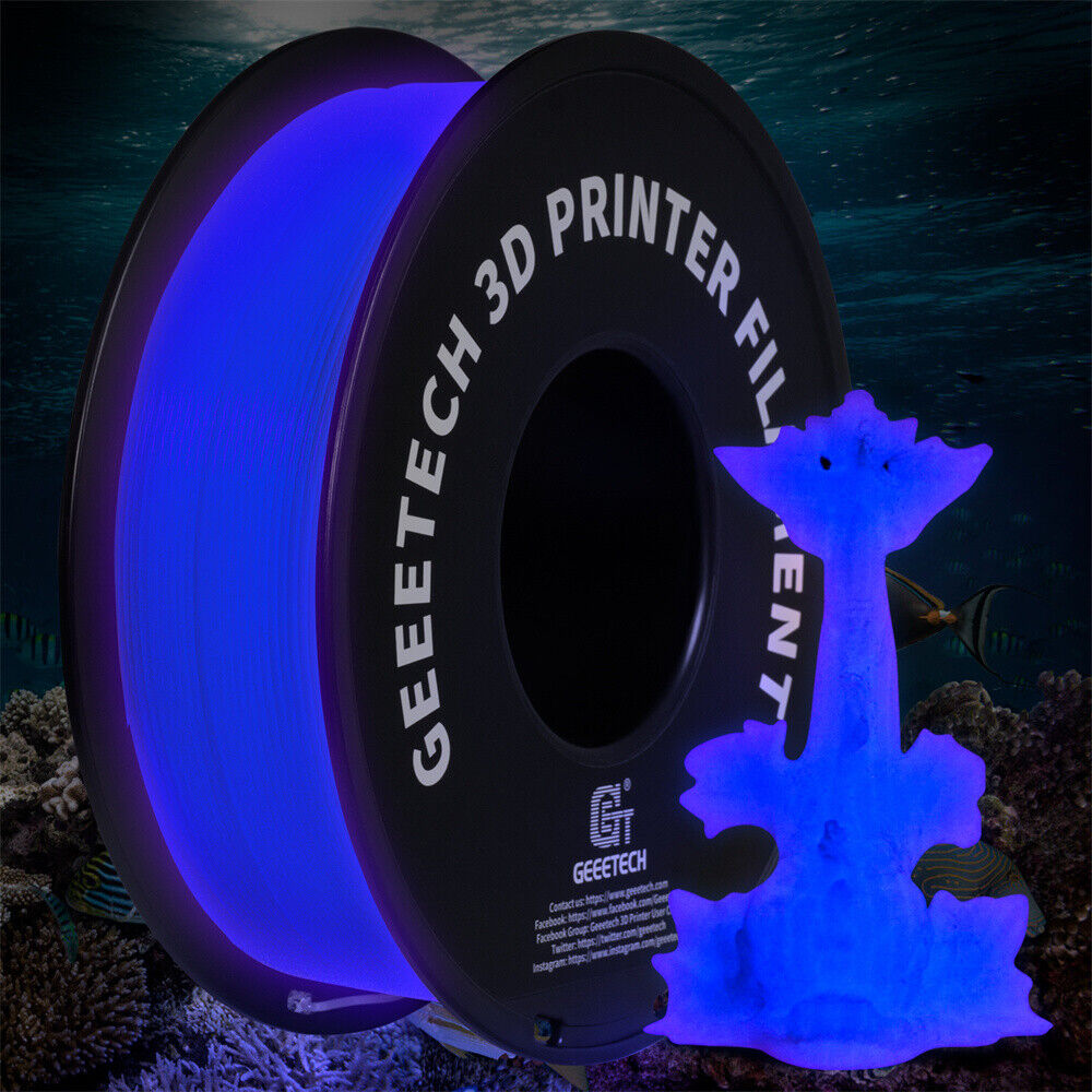 2PCS GEEETECH  3D Printer Filament Luminous Purple 1.75mm 1kg/roll Consumables