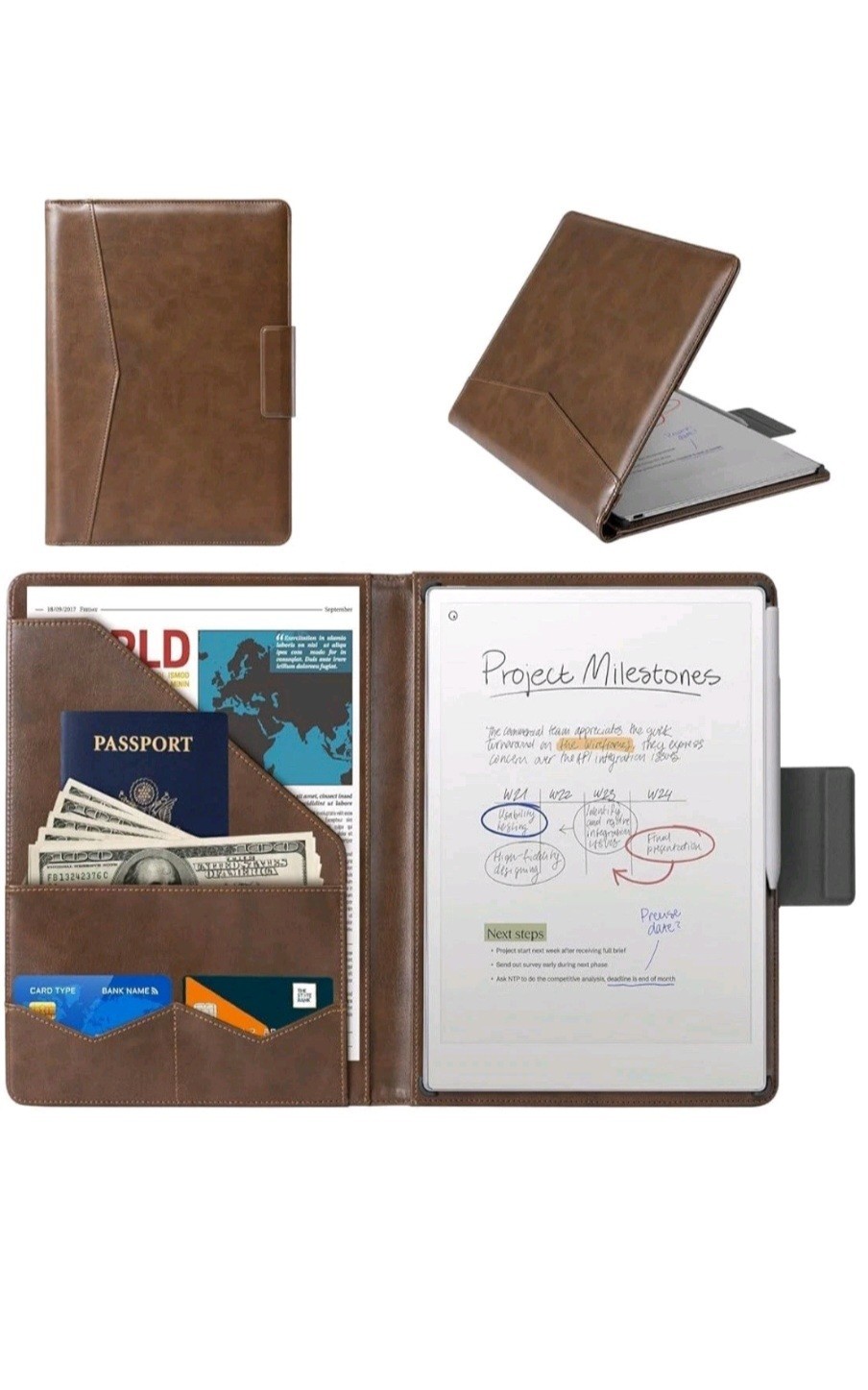 Premium PU Leather Case for Remarkable Paper Pro 11.8"  Cowhide brown 