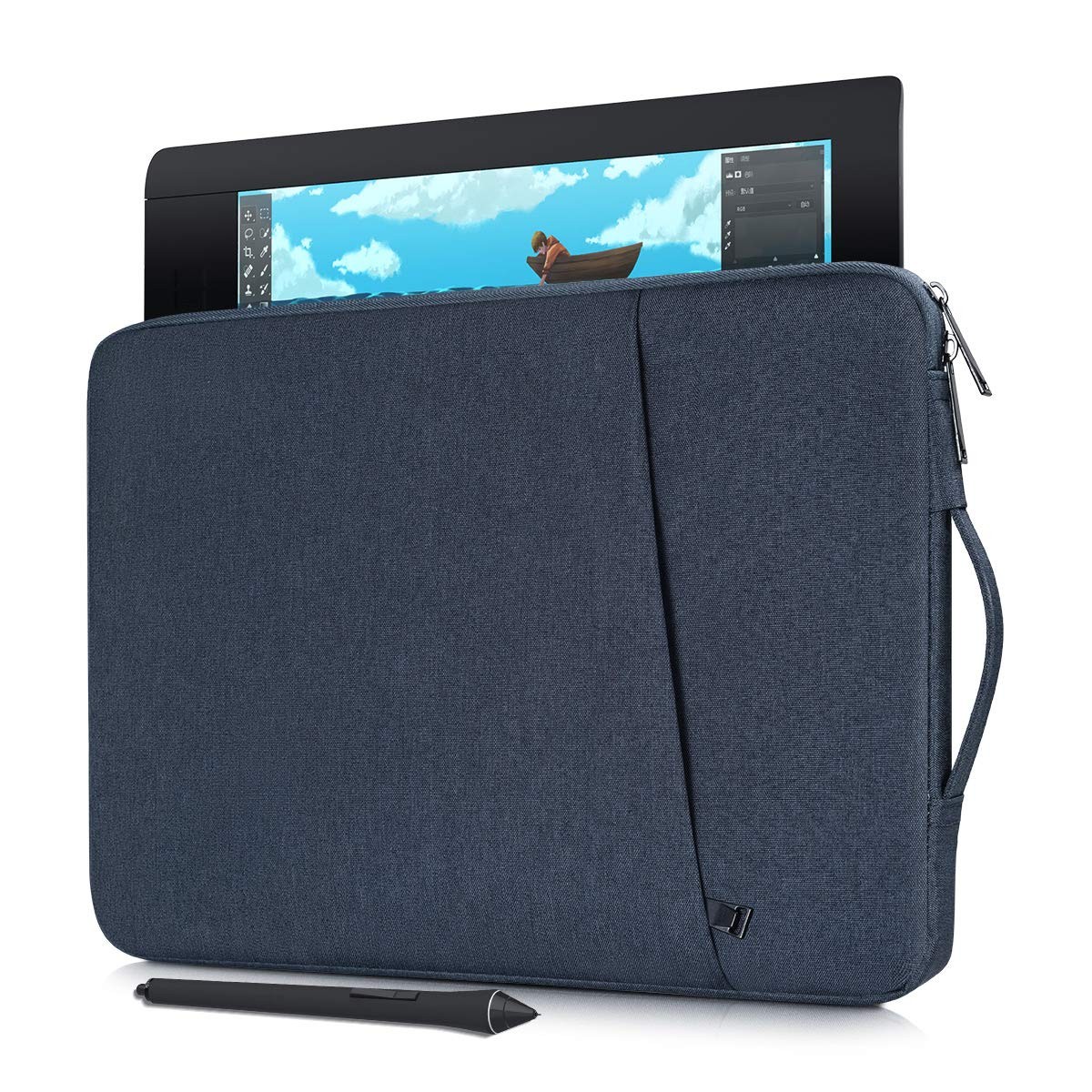 Waterproof Graphics Drawing Artists Tablet Sleeve Bag Compatible Navy Blue