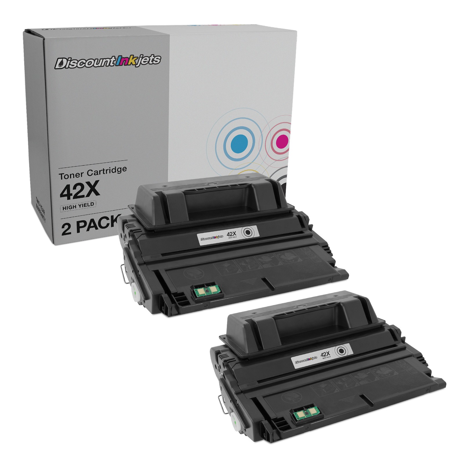 DI Toner Cartridge Replacement for HP 42X Q5942X High Yield 42X Black, 2pk