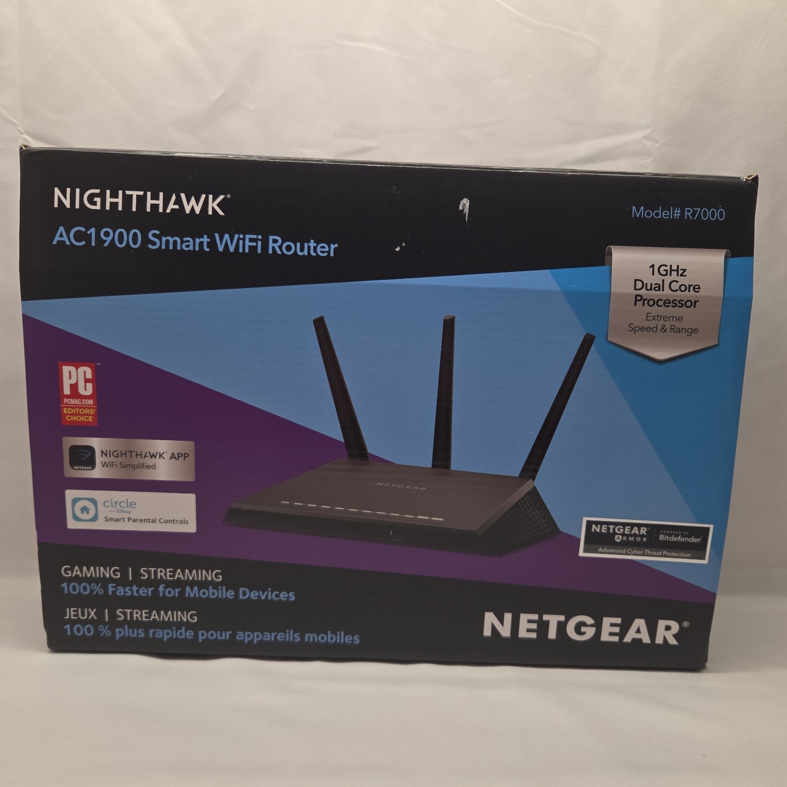NETGEAR Nighthawk AC1900 R7000 Dual-Band WiFi Router 1900Mbps 4-Port